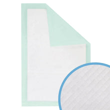 Cat litter box pad refill sheet with mint border and white absorbent surface