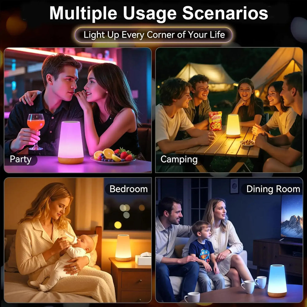 Onekawa Night Light,Dimmable Touch Table Lamp with 5 Brightness and 7 Colors,Night-Lights suitable for Nursery & Bathroom & Bedroom,White - USA MEGA SHOP