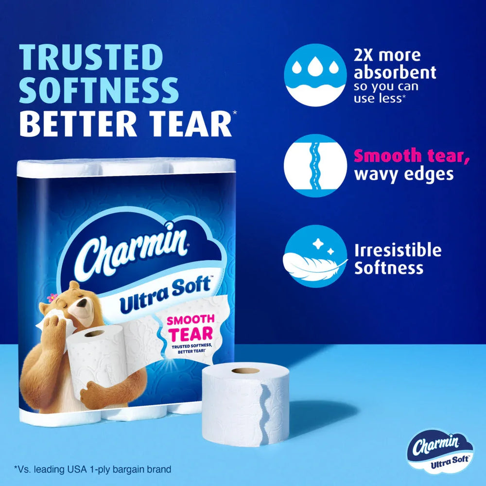 Charmin Toilet Paper Ultra Soft, 12 Mega XL Rolls, 2-Ply Bath Tissue - USA MEGA SHOP