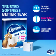 Charmin Ultra Soft toilet paper multipack with white rolls and embossed tissue sheets