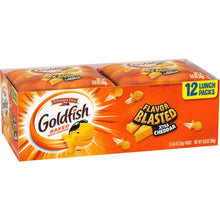 Goldfish Flavor Blasted Xtra Cheddar 12-count lunch packs box, front view