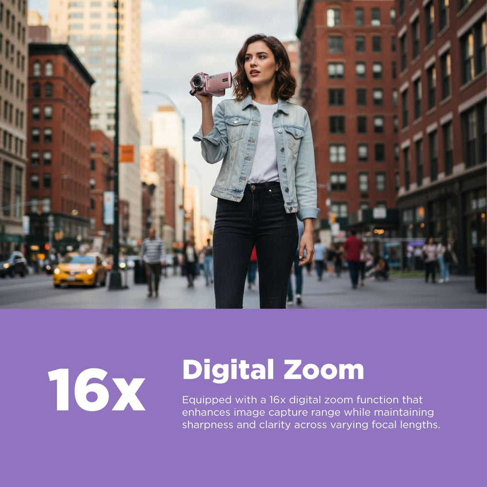 Vivitar PopCam Digital Camcorder, 48MP, Full HD 1080p Video Camera with 3" Flip Screen, 16x Digital Zoom, Built-in Microphone, Compact Vlogging Camera for Beginners, Travel, & Family Recording