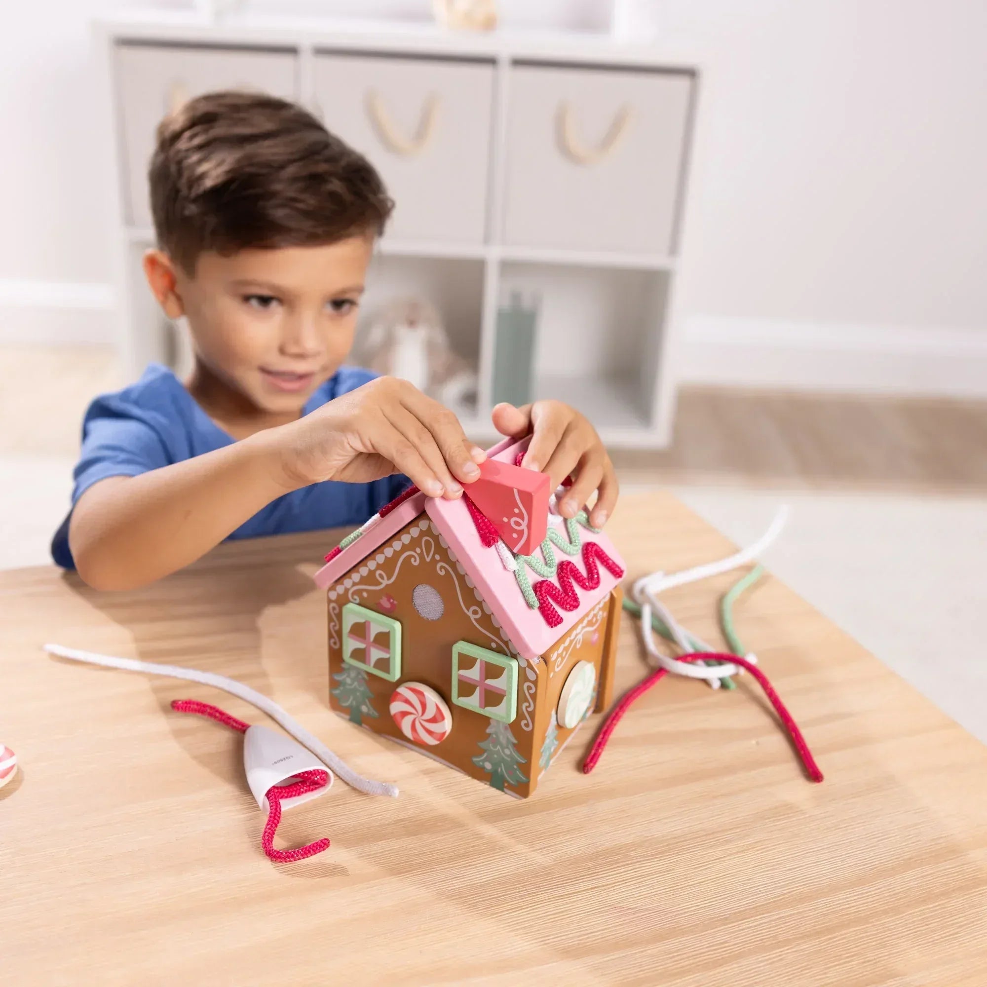 Melissa & Doug Pink Wooden Gingerbread House Reusable, Mess-Free Play Set Activity for Boys and Girls - USA MEGA SHOP