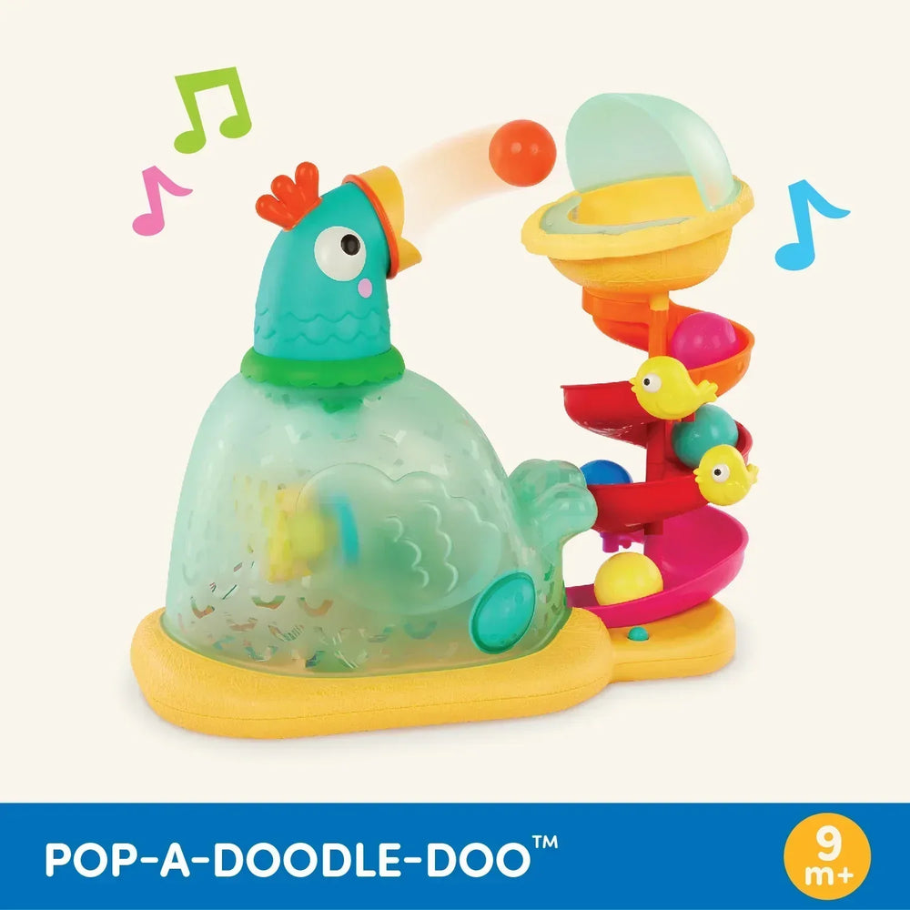 Battat Pop-a-Doodle-Doo Chicken Ball Popper with Music Lights, Learning Toy for Baby and Toddler - USA MEGA SHOP