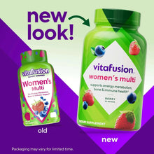 vitafusion women’s multi gummy vitamins bottle showing new look packaging