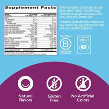 Infographic icons for natural flavors, gluten free, and no artificial colors