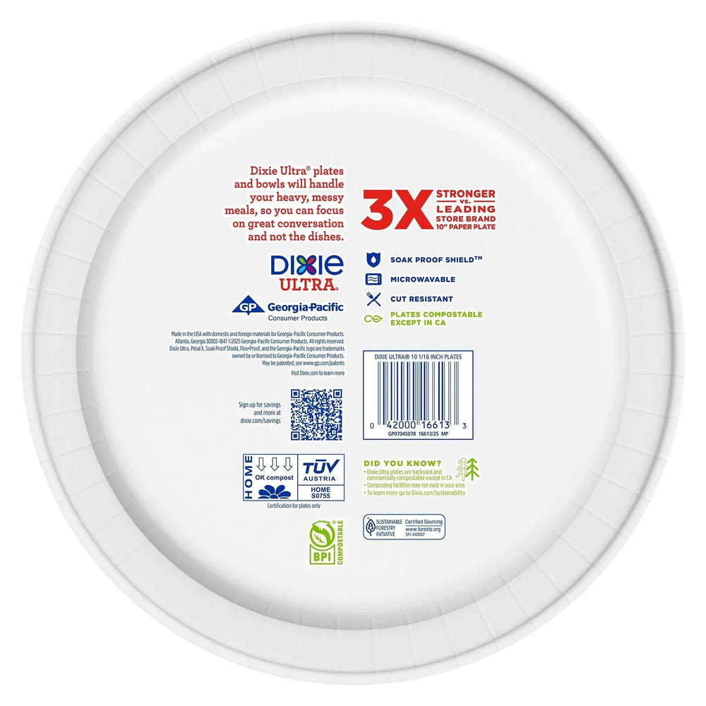Dixie Ultra Disposable Paper Plates, 10", Multi-Color, 100 Count - USA MEGA SHOP