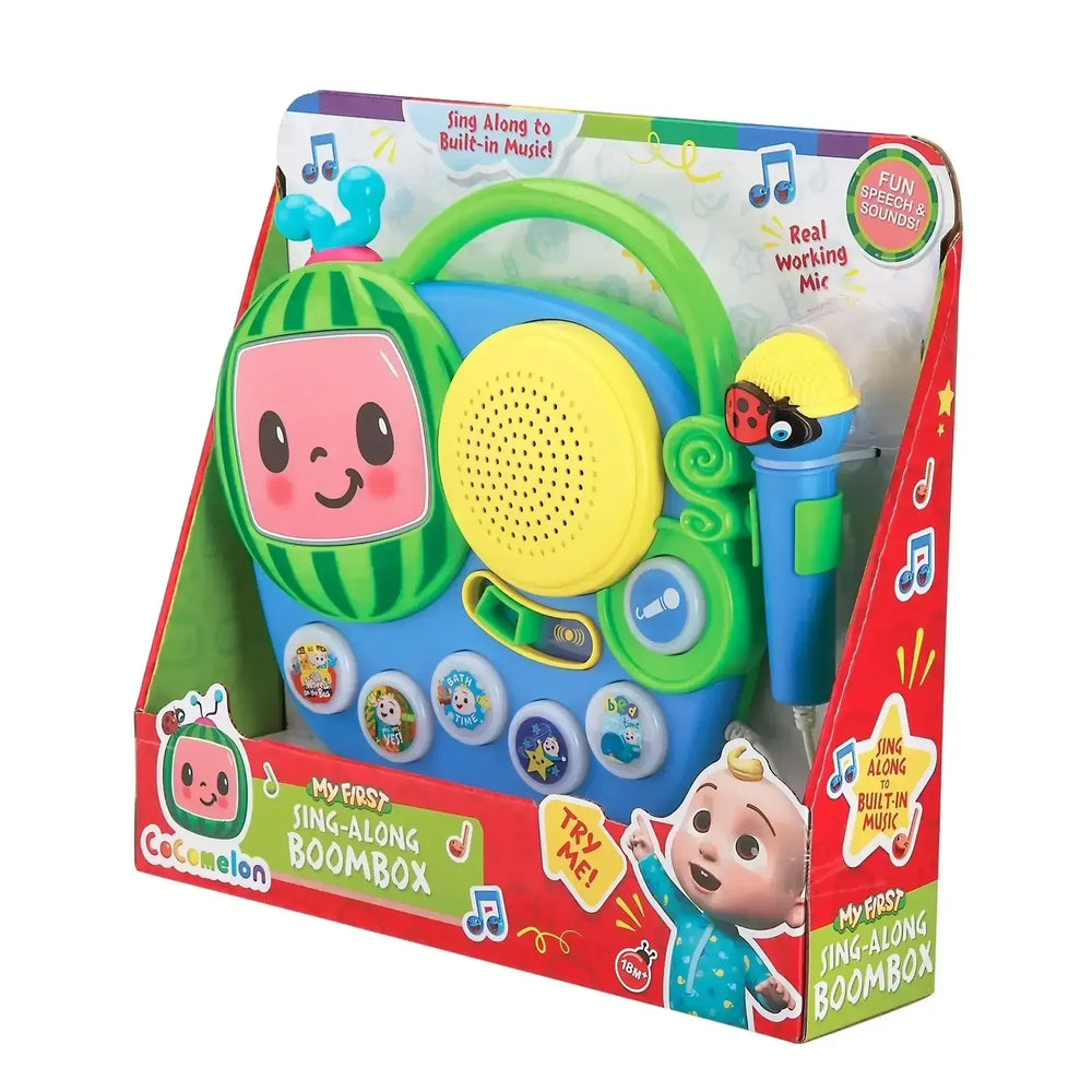 Cocomelon Sing Along Boombox - Music & Working Karaoke Microphone, Children Ages 3+ - USA MEGA SHOP
