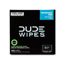 DUDE Wipes extra large flushable wipes box, fragrance-free with vitamin E and aloe