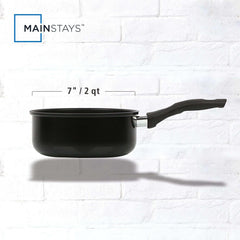 Mainstays 2 qt Non-Stick Aluminum Saucepan, Black