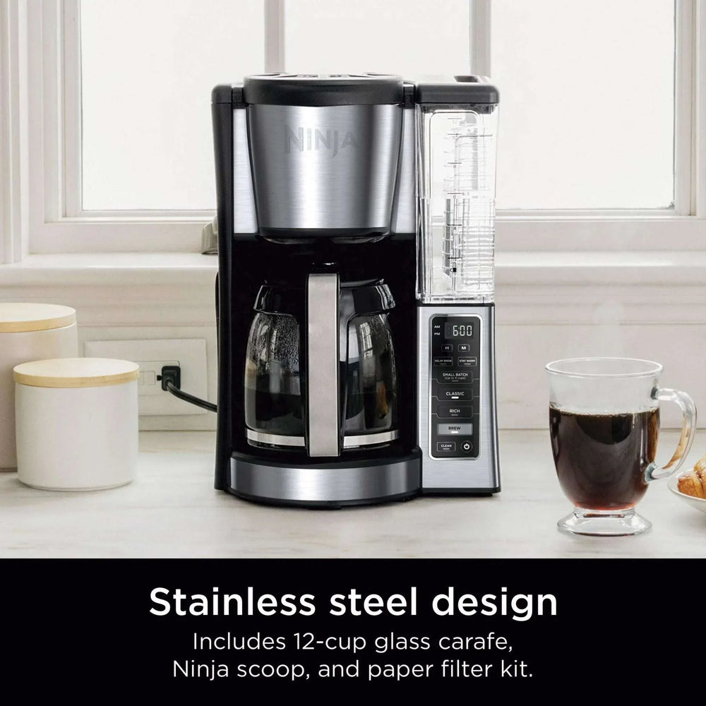 Ninja 12-Cup Programmable Coffee Brewer, 2 Brew Styles, Adjustable Warm Plate, 60oz Water Reservoir, Black/Stainless Steel, CE250 - USA MEGA SHOP