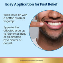 Anbesol oral pain relief liquid instructions with mouth close-up