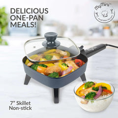 MyMini Electric Skillet, 7 inch, 600 watts, Gray