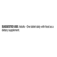 Suggested use text on supplement label: Adults one tablet daily with food