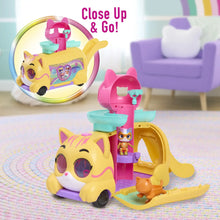 Disney Junior SuperKitties playset with light-up circle track, pink carrier, and figures