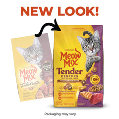 Meow Mix Tender Centers with Basted Bites, Chicken & Tuna Flavors, Dry Cat Food, 3 lb. Bag