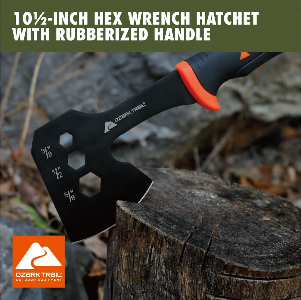 Ozark Trail 7-Piece Camping Tool Set with Hammer, Axe, Flashlight, and Knives, Batteries Included - USA MEGA SHOP
