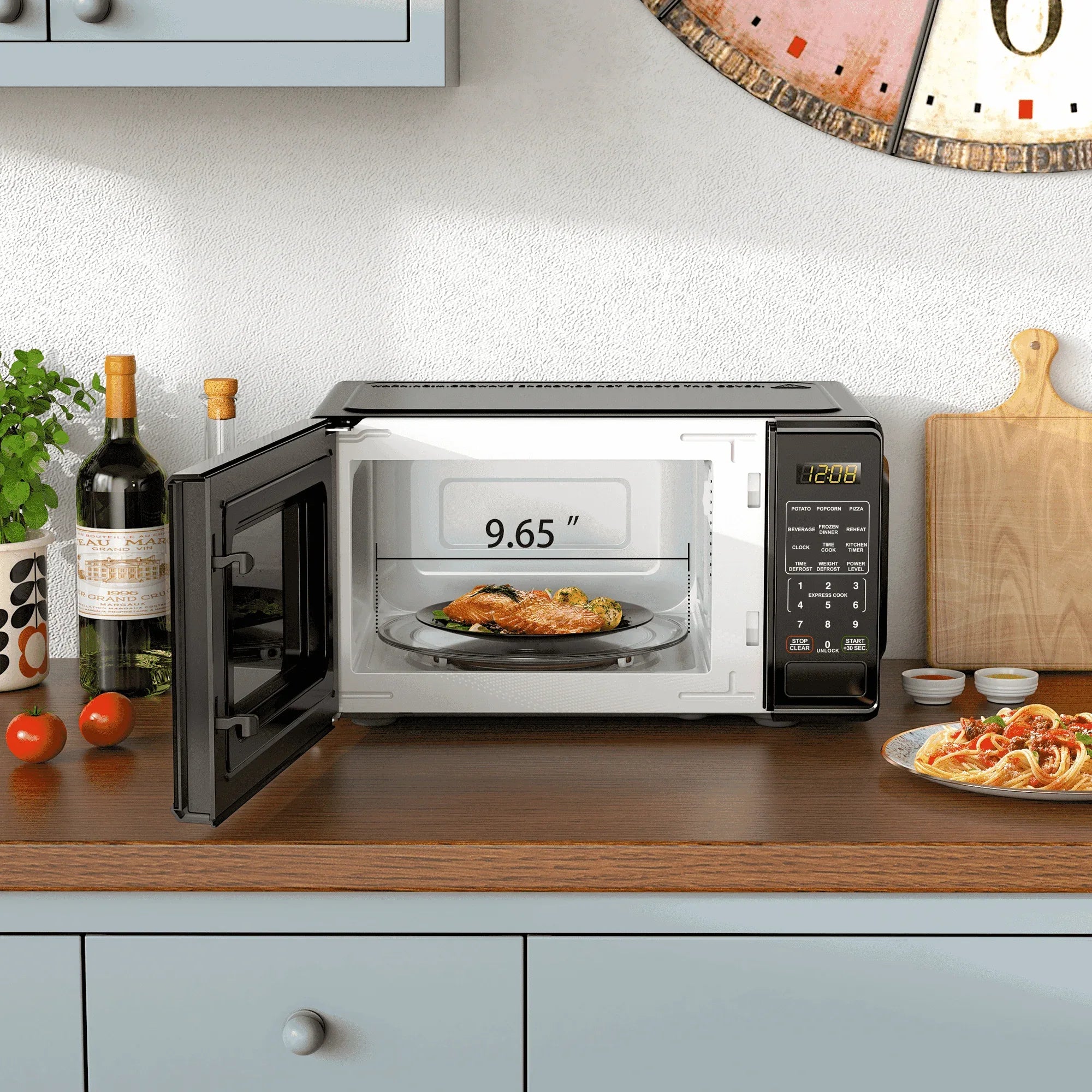 Mainstays 0.7 Cu ft Countertop Microwave Oven, 700 Watts, Black - USA MEGA SHOP