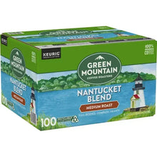 Green Mountain Nantucket Blend medium roast K-Cup pod box, angled view