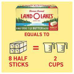 Land O Lakes Salted Butter in Half Sticks, 8 Half Sticks, 1 lb Pack - USA MEGA SHOP