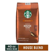 Starbucks House Blend whole bean coffee bag with 40 oz whole bean label