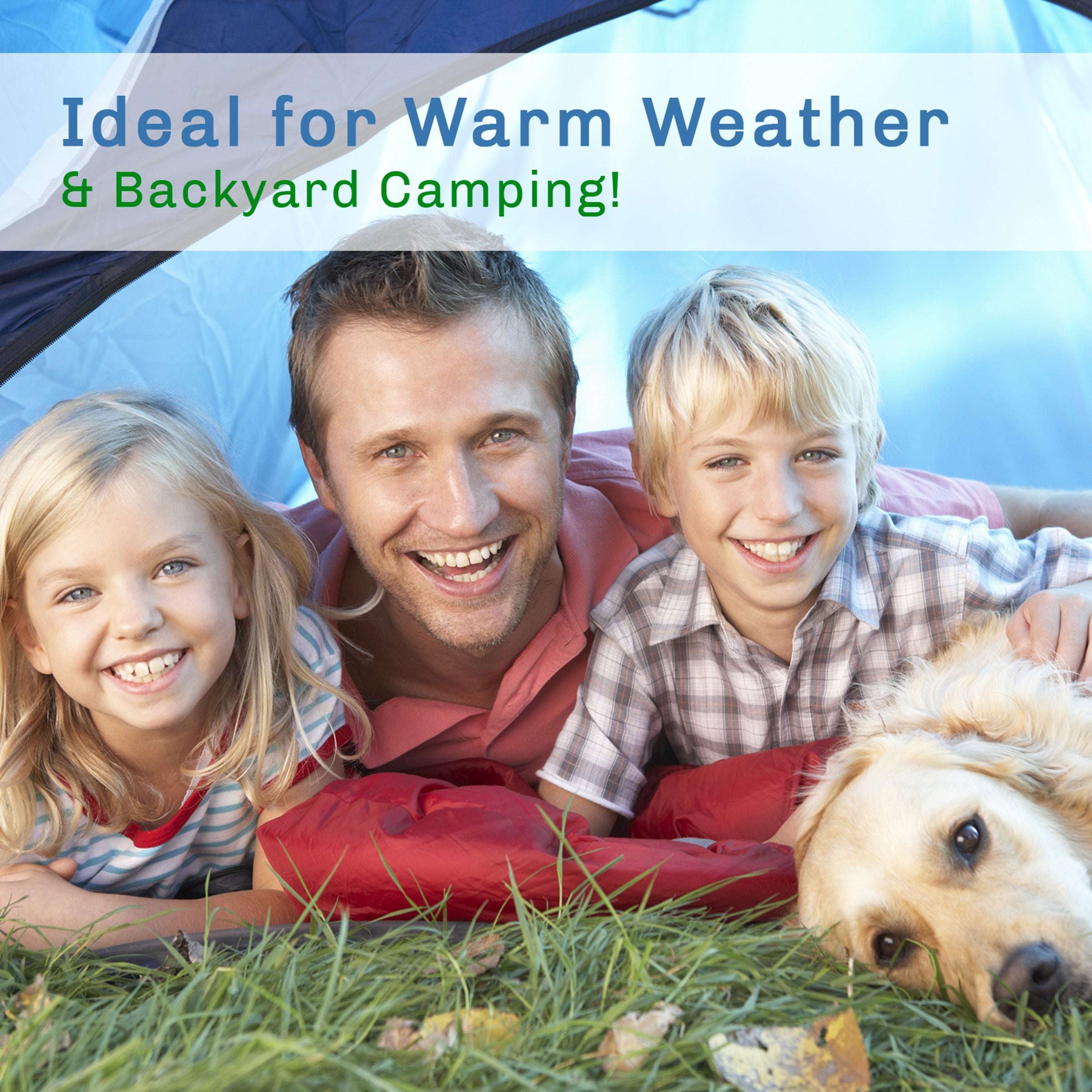 Wakeman Outdoors Kids Sleeping Bag with Zippers and Compression Bag (Green)