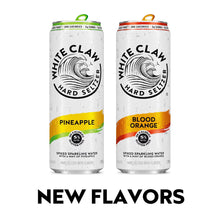 White Claw Hard Seltzer cans in pineapple and blood orange flavors.