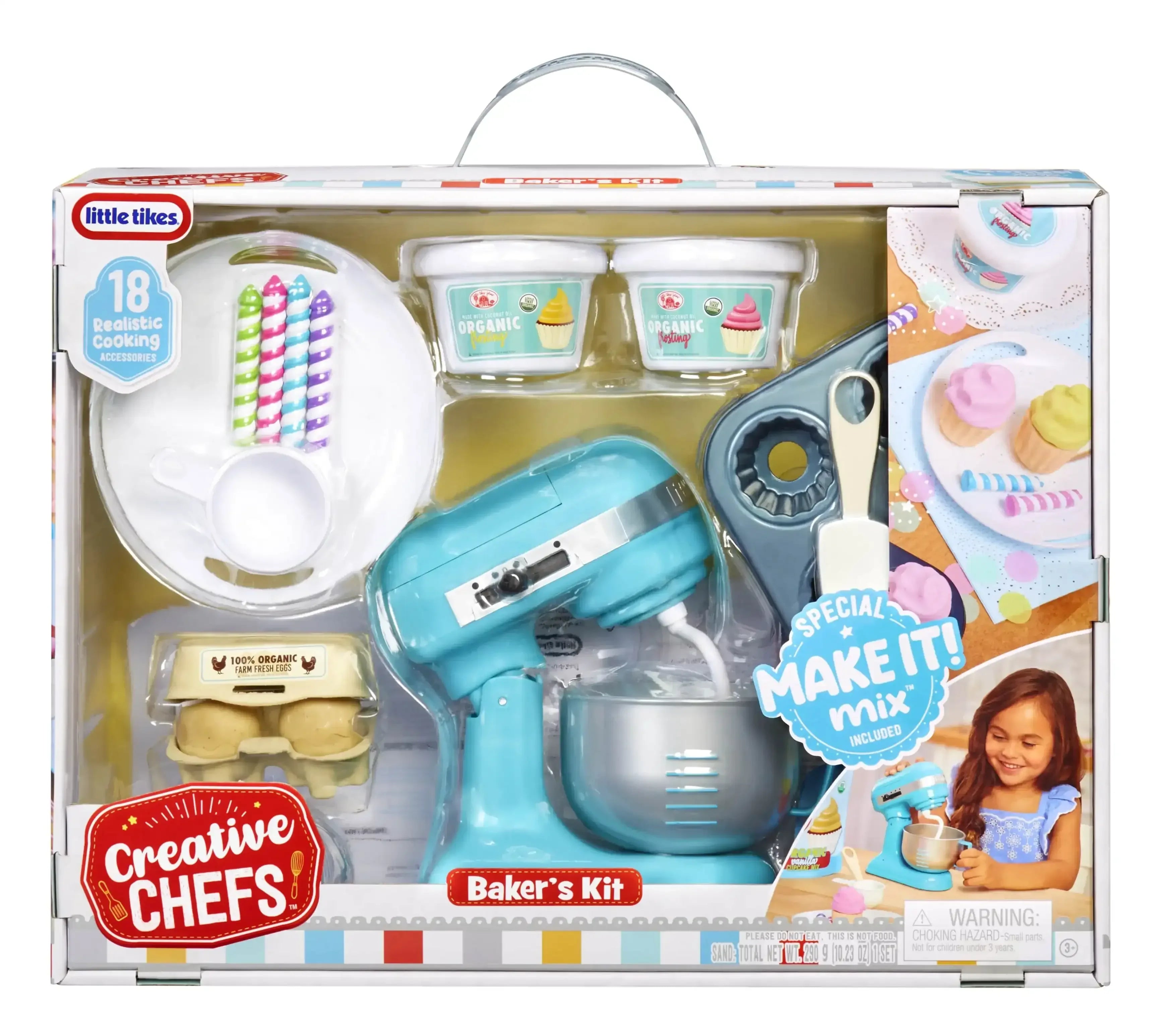 Little Tikes Creative Chefs Baker’s Kit with Make-It Mix Play Sand, 18 Accessories, Realistic Pretend Play Set, Boys, Girls, Ages 3+ - USA MEGA SHOP