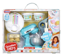 Creative Chefs baker’s kit package with blue mixer and baking accessory set inside