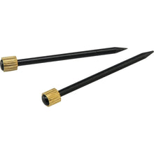 Pair of black mounting nails with gold metal heads