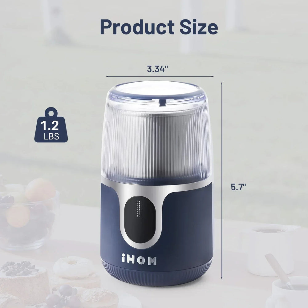 Atilioo Coffee Grinder, Cordless Electric Spice Herb Grinder with Stainless Steel Blades, Low Noise, Ideal for Home/Travel/Camping, Blue - USA MEGA SHOP