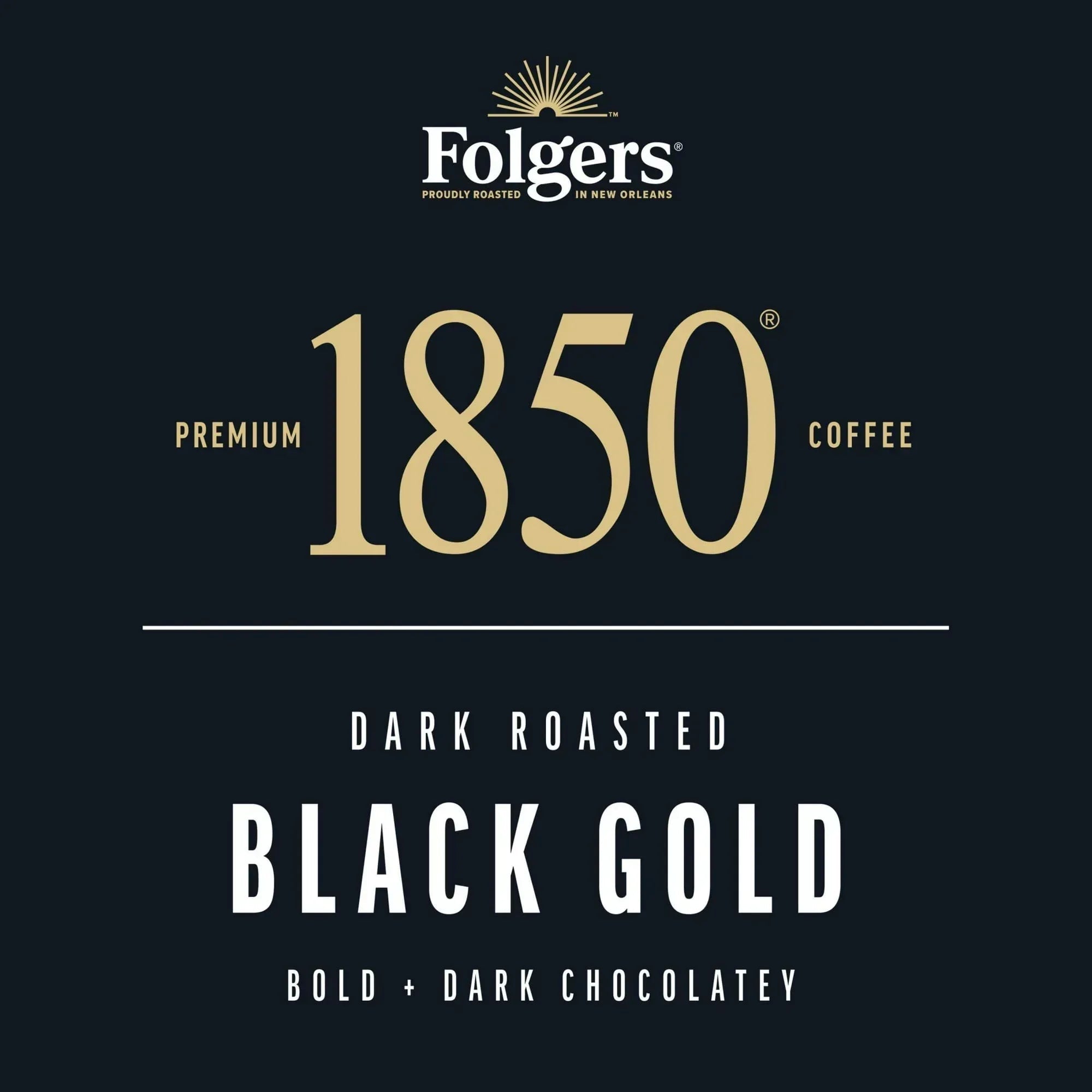 1850 Black Gold, Dark Roast Coffee, Keurig K Cup Pods, 24 Count Box
