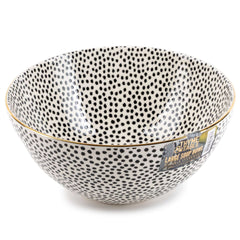 Thyme & Table Dot Large Ceramic Bowl Black and White