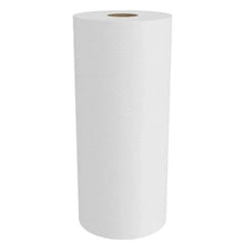White paper towel roll, unwrapped core visible