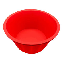 Red silicone slow cooker liner, bowl-shaped flexible insert for cooking pot