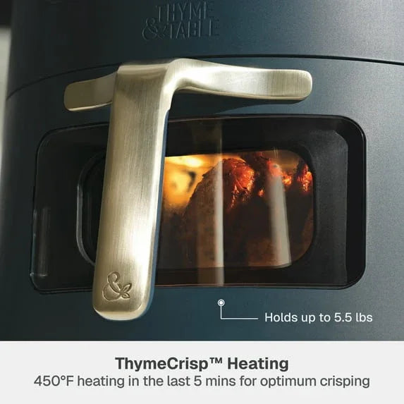 Thyme & Table 6QT Air Fryer, with ThymeCrispâ„¢ and Ceramic-Coated Nonstick Basket, Atlantic Blue - USA MEGA SHOP