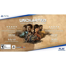 PS5 game box back with Uncharted Legacy title and rating icons