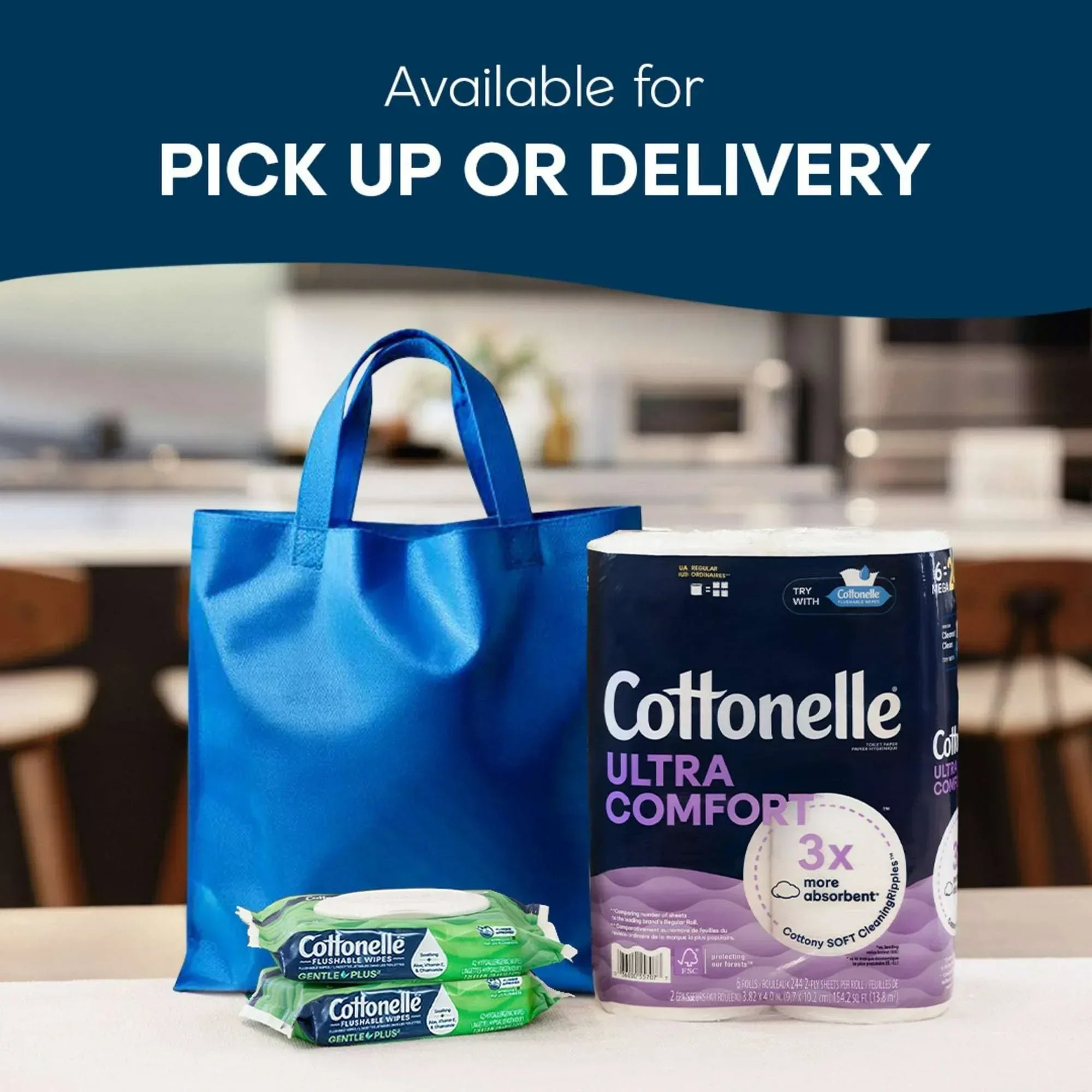Cottonelle Ultra Comfort Toilet Paper, Soft Toilet Tissue, 12 Mega Rolls