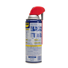 Multi-use lubricant spray can back label with red nozzle cap