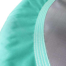 Green saucer swing rim with light stitching and dark mesh panel