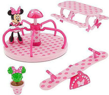 Disney Minnie Mouse playset: Minnie on pink polka-dot carousel with slide pieces