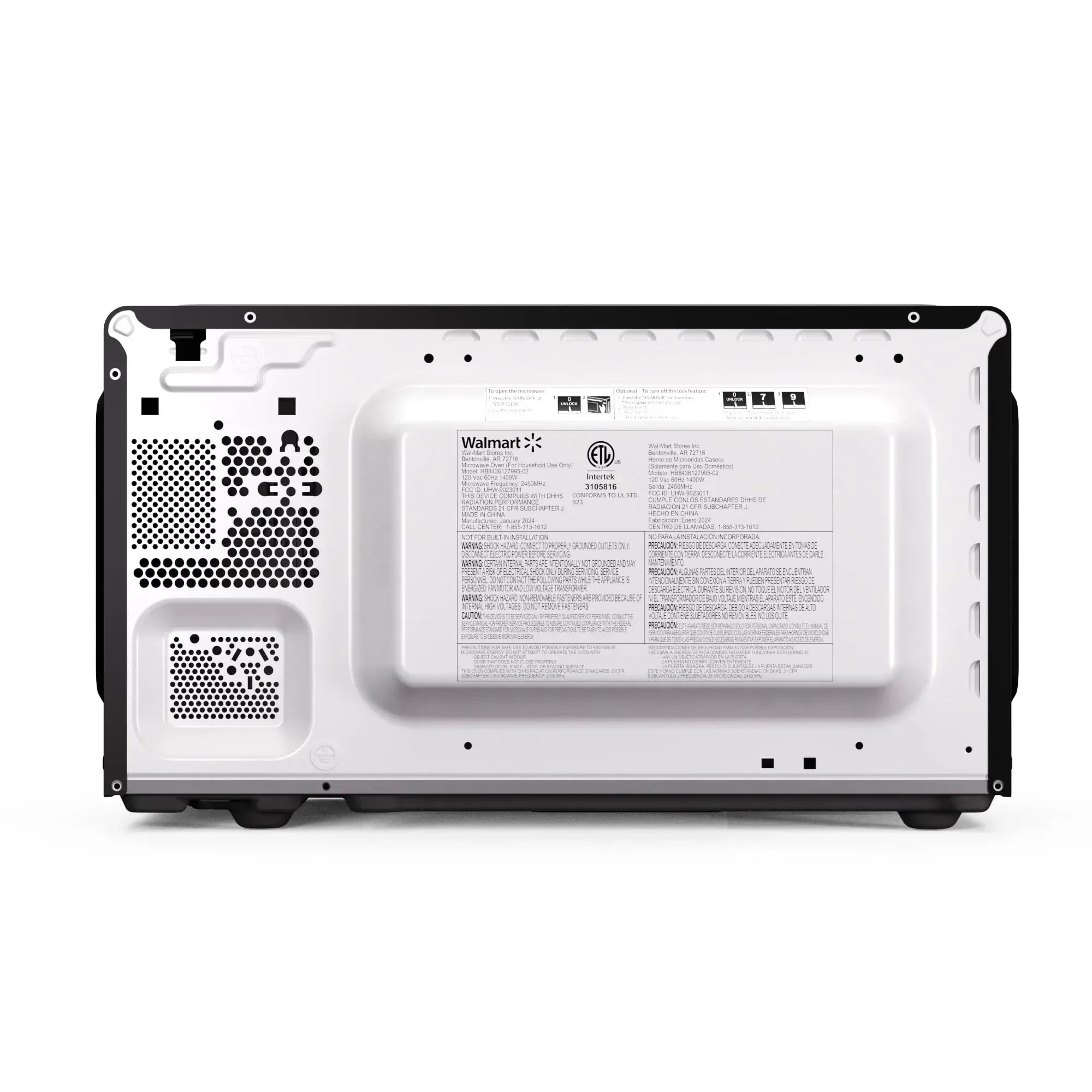 Hamilton Beach 0.9 Cu ft Countertop Microwave Oven, 900 Watts, Black Stainless Steel, New