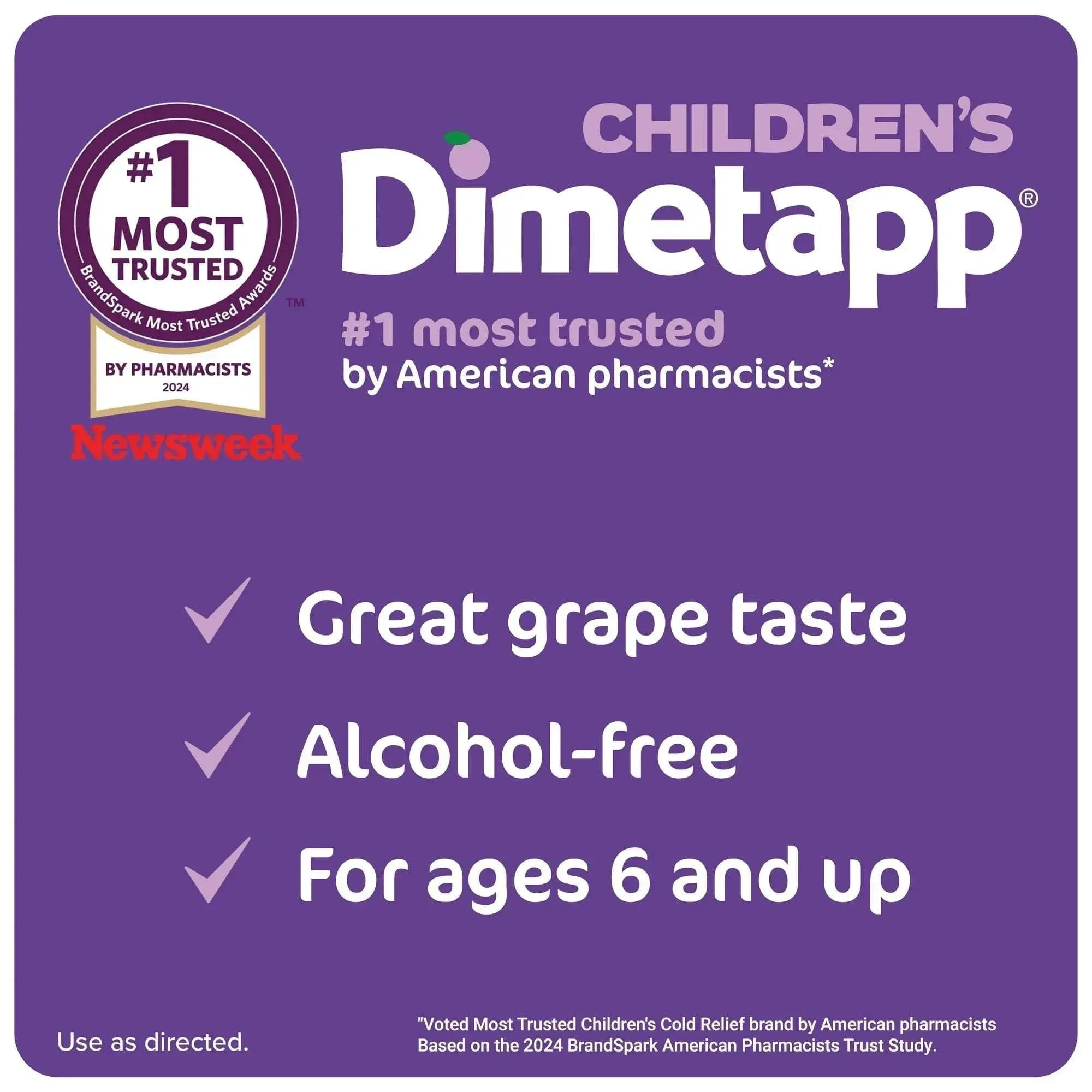 Children’s Dimetapp Cold & Allergy Liquid, Runny Nose & Sneezing Relief, 4 fl oz