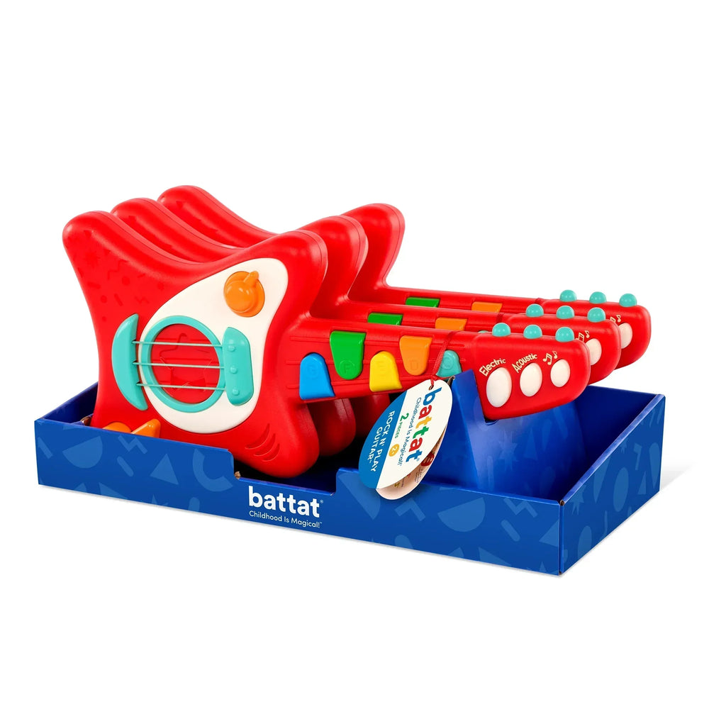 Battat Rock n' Play Guitar with Electric and Acoustic Modes, Toddler and Preschool Toys - USA MEGA SHOP