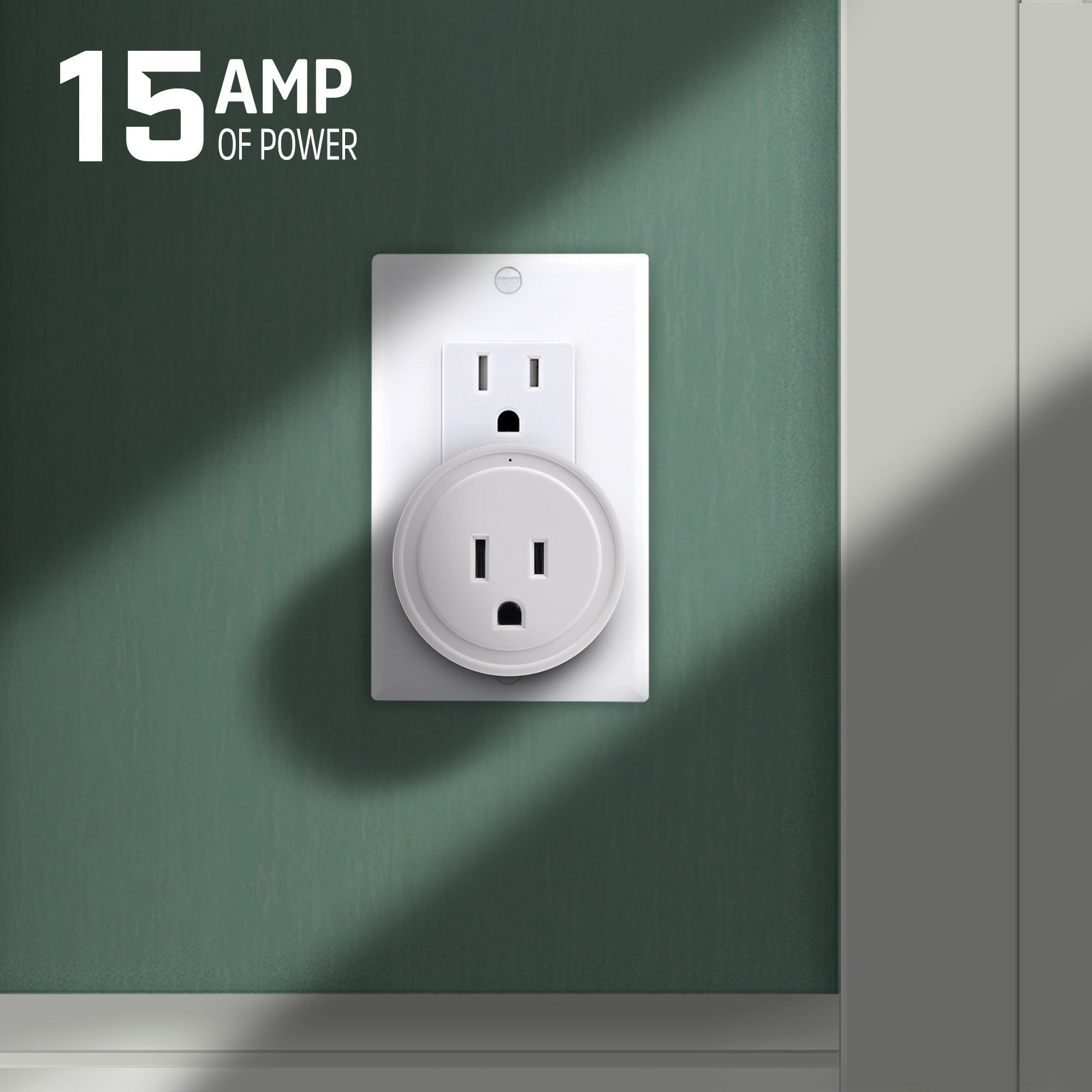 Energizer Smart Wi-Fi 15 Amp Wall Outlet Plug, Voice Control, Remote Access, Mobile App