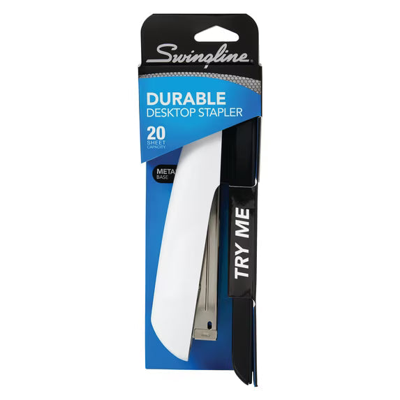 Swingline durable desk stapler blister pack, 20 sheets, metal base