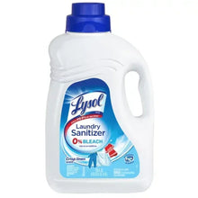 Laundry sanitizer additive bottle, white with blue cap, Crisp Linen label