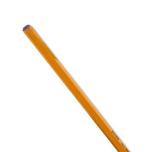 Single yellow unsharpened wood pencil with visible wood tip
