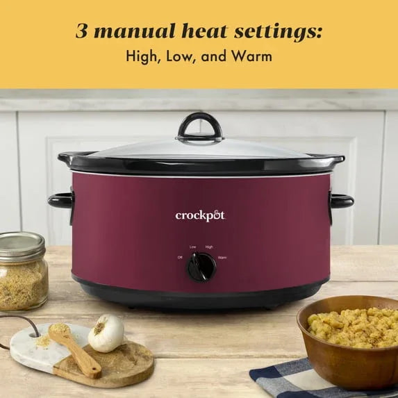 Crock-Pot Manual 8-Quart Slow Cooker, Rhubarb