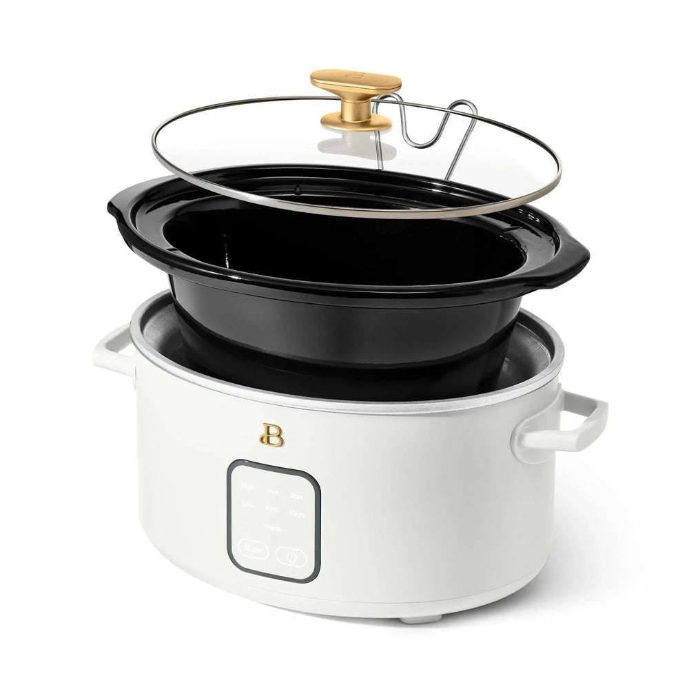 Beautiful 4Qt Slow Cooker with Touch-Activated Display, White Icing by Drew Barrymore - USA MEGA SHOP